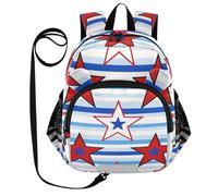 SyXIOP Cute Ears, borsa per l'asilo nido per guinzaglio infantile per bambini e ragazze, borsa per libri anti-smarrimento per la scuola con striscia riflettente a righe stelle 4 luglio Giorno