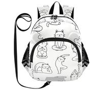 SyXIOP Cute Ears Fun Kids Backpack Guinzaglio Ragazzo Ragazza Anti-Perso Mini Bookbag con Striscia Riflettente Cartoon Doodle Cat Bianco, Cartone animato Doodle Cat Bianco, S, Casual