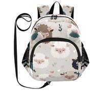 SyXIOP Cute Ears, mini zaino per bambini con guinzaglio, per ragazzo/ragazza, anti-smarrimento, con striscia riflettente, motivo: muso di pecora carino, beige, Faccia di pecora carina cartone animato