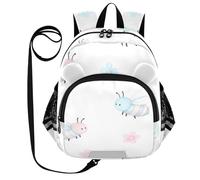 SyXIOP Cute Ears, mini zaino per bambini con guinzaglio per ragazzo/ragazza, anti-smarrimento, con striscia riflettente, colore morbido, fiore e api, Fiore e api di colore tenue, S, Casual