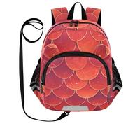 SyXIOP Cute Ears, mini zaino per bambini con guinzaglio per ragazzo/ragazza, anti-smarrimento, per la scuola elementare, con striscia riflettente, squame di pesce rosso, Scala di pesce rosso, M