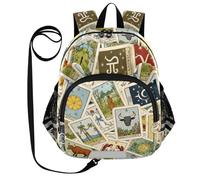 SyXIOP Cute Ears, mini zaino per bambini con guinzaglio per ragazzo/ragazza, anti-smarrimento, per scuola materna, scuola materna, borsa per libri con striscia riflettente, carte dei tarocchi retrò