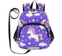 SyXIOP Cute Ears, zainetti per bambini con guinzaglio per bambini e ragazze, anti-smarrimento, con striscia riflettente, unicorni carini, stelle, viola, pesca, Carino Cartoon Unicorni Stella Viola