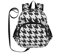 SyXIOP Cute Ears, zaino per bambini con guinzaglio, anti-smarrimento, con striscia riflettente, classico pied de poule bianco nero, Pied de poule classico bianco e nero, S, Casual