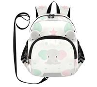 SyXIOP Cute Ears, zaino per bambini con guinzaglio, per bambini e bambine, anti-smarrimento, con striscia riflettente, rosa, con elefanti di colore morbido, Elefanti di colore rosa tenue, S, Casual