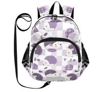 SyXIOP Cute Ears, zaino per bambini con guinzaglio per bambini e ragazze, anti-smarrimento, per la scuola elementare, con striscia riflettente, porcospini viola, plaid a scacchi, Plaid Viola Ricci A