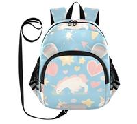 SyXIOP Cute Ears, zaino per bambini con guinzaglio per ragazzo/ragazza, anti-smarrimento, per asilo con striscia riflettente, motivo: unicorni bianchi, Un simpatico cartone animato bianco unicorni, M