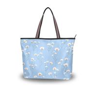 SyXIOP Daisy Flower Pastel Blue tessuto di seta con cerniera borse e borsette comode borse da donna sotto per tutti i giorni e viaggi, Margherita Blu Pastello, Large