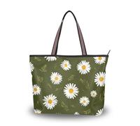 SyXIOP Danimarca Marguerite Daisy verde oliva tessuto di seta con cerniera donna tote borse riutilizzabili per le donne alla moda per ballo di fine anno fidanzamento cocktail party matrimonio