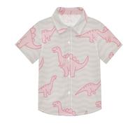 SyXIOP Dinosauro animale Rosa Fluorescenza Giallo Ragazzi hawaiani Button Up Camicie a maniche corte Incontri Ragazzi Manica corta Button Up, Dinosauro Animale Rosa Fluorescenza Giallo, 3 anni