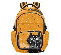 SyXIOP Divertente zaino per libri trasparente con zucca di lupo nevicata resistente con cinturino rinforzato per scuola università lavoro, età 7-18 mochilas escolares para nino