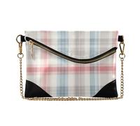 SyXIOP Donne PU Wristlet Borse Pochette Elegante Borsa Da Polso per il Partito Grigio Plaid Offwhite