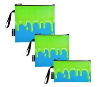 SyXIOP Drip Style Street Graffiti Blu Verde 3-Pack riutilizzabili Sandwich e Snack Bag Portatile Scuola Lunch Bags per caramelle, frutta, cereali, organizzazione della casa