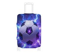 SyXIOP Epic Lightning Soccer Ball Art - Copertura elastica per bagagli, adatta per bagagli da 45,7 a 81,7 cm, Arte epica del pallone da calcio fulmine, S 18-20 in, Classico