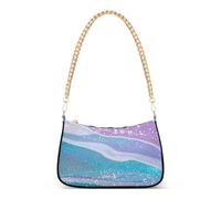 SyXIOP Falso Glitter Marmo Grano Arcobaleno Colore trendy borsa a tracolla per gli uomini con multi tasche borse per il lavoro