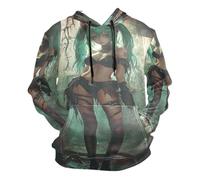 SyXIOP Felpa con cappuccio oversize sexy Little Devil Anime Girl per uomo in cotone pullover con cappuccio Fashionista abiti invernali, Sexy Piccolo Diavolo Anime Ragazza, M