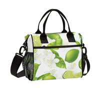SyXIOP Fresh Lime Fruit White_1 Maschio Lunch Box con Tracolla Donne Borse Pranzo per il Lavoro per College loncheras para Mujeres de Trabajo