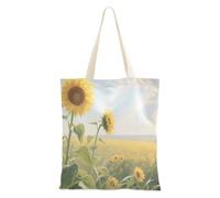 SyXIOP Giallo Girasole Fiori di Tela borsa del computer portatile con maniglie Riutilizzabili Tote Bags Casual Shopping Book Bag per Viaggiare Bolsa de lona