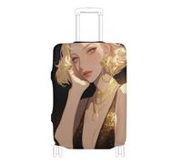 SyXIOP Golden Beauty, copertura elastica per valigie, accessori da viaggio, adatta per bagagli da 45-81 cm, Bellezza d'oro, XL 29-32 in, Classico