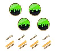 SyXIOP Graffiti da strada a goccia nero verde hardware per armadi e cassetti Boho Hardware 32 mm per Hall confezione da 4