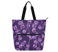 SyXIOP Graziose borse tote per bambini per gli amanti dei libri, in stile William Morris, con piante, ametista, tasche multiple, borse a tracolla con cerniera per scuola, shopping, generi alimentari