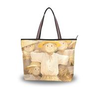 SyXIOP Hello Fall Autumn Spaventapasseri Giallo tessuto di seta con cerniera tote bag comode borse a tracolla per le donne per ballo di fine anno fidanzamento cocktail party matrimonio, Hello Autunno