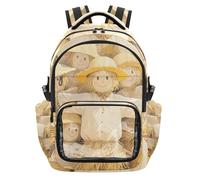 SyXIOP Hello Fall Autunno Spaventapasseri Giallo Trasparente Zaino per Bambini per la Scuola Grande Capacità Carry On Zaino Borsa da Viaggio per Scuola Lavoro Viaggi, Età 7-18 regalos de navidad para