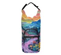 SyXIOP Hippy Magia Paesaggio Portabottiglie con Bottiglie Portabottiglie d'acqua per Bicicletta 20/24/32/4 oz per passeggiate quotidiane Escursioni e altre attività all'aperto Funda para Botella De