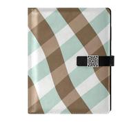 SyXIOP Il college portatile del taccuino dell'università foderato di cuoio del plaid di Brown verde ha governato per la pianificazione 6.7x9.2