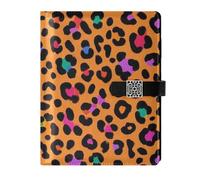 SyXIOP Il cuoio del leopardo arancione di colore di modo ha allineato il taccuino del cuoio delicato del college del taccuino per lavorare 6.7x9.2