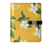 SyXIOP Il cuoio floreale bianco giallo del limone ha allineato i quaderni portatili dell'università dei quaderni a righe per il diario 6.7x9.2