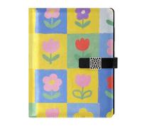 SyXIOP Il cuoio variopinto del fiore a scacchi ha allineato il taccuino di cuoio delicato del taccuino a righe per l'università 6.7x9.2