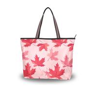 SyXIOP Illustrazione Maple Leaf Ruby tessuto di seta con cerniera tote bag borsa elegante borse per le donne sotto per Prom Fidanzamento Cocktail Party Wedding, Illustrazione Maple Leaf Ruby, Medium