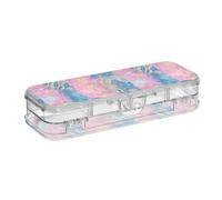 SyXIOP Jellyfish Mystery - Astuccio per matite in plastica trasparente, a doppio strato, per bambini, con coperchio