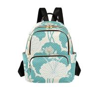SyXIOP Lilies Leaves Green White Pattern 12.5 Inch convertibile, moda moda zaino zaino borsa per pannolini per viaggi e lavoro, Modello Bianco Verde Foglie Gigli, S, Casual