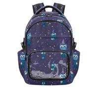 SyXIOP Magic Purple Cute Cats Zaino trasparente per la scuola, impermeabile, trasparente, per ragazzi e ragazze, età 7-18 anni mochilas escolares para nino