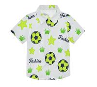 SyXIOP Moda 2026 Coppa del Mondo di calcio Hawaiian Ragazzi Cotone Manica Corta Button Down Camicie Stampa Ragazzo Manica Corta Pulsante, Moda 2026 World Cup Soccer Ball, 9-10 Anni