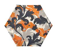 SyXIOP Moda Foglia Modello Arancione Nero Ombrello Compatto automatico 39 Pollice auto aperto chiudere ombrelli per la pioggia adulto per sotto il sole Accessori di Difesa Esterna paraguas para