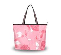 SyXIOP Motivo floreale Rose Peach tessuto di seta con cerniera borse a tracolla eleganti borse da donna sotto per tutti i giorni e viaggi, Motivo floreale rosa pesca, Large