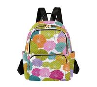 SyXIOP Multicolore Water Lily Leaf 12.5 Inch trendy, elegante zaino da viaggio donna moda zaino per viaggi e lavoro, Foglia Ninfea Multicolore, S, Casual