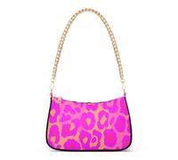 SyXIOP Neon Sundown Leopard Magenta moda tracolla in pelle con multi tasche borse essenziali per le donne