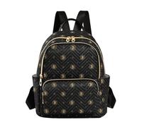 SyXIOP Nero e Oro Bitcoin 12.5 Pollici multiuso zaino borsa donna moda zaino per viaggi e lavoro, Bitcoin Nero e Oro, M, Casual