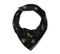 SyXIOP Nero e Oro Bitcoin Piazza seta testa di capelli sciarpa pashmine caldo capo avvolgere per le donne per inverno chales para mujer