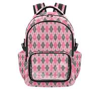 SyXIOP Nero e Rosa A Scacchi Modello Trasparente Zaino In PVC Trasparente Casual Zaino Borsa Da Viaggio per Scuola Lavoro Viaggio, Età 7-18 Mochila Personalizada para nina