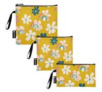 SyXIOP Oliver Jeffers Style Azalea Giallo Arcobaleno 3-Pack riutilizzabile Viaggio Snack Borse Portatili per Camp Friends and Gear