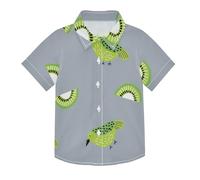 SyXIOP Oliver Jeffers Style Kiwi Jade Bird Design Green Hawaiian Boys Button Up Camicie a maniche corte Fashion Urban Boys Button, Oliver Jeffers Style Kiwi Jade Bird Design Verde, 9-10 Anni