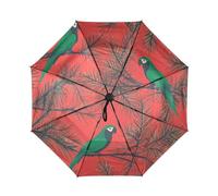 SyXIOP Ombrello pieghevole da viaggio verde scarlatto ara rosso antivento ombrello pieghevole per studenti zaino essenziale