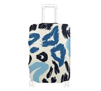 SyXIOP PowderBlue - Copertura elastica per bagagli con stampa leopardata, antigraffio, adatta per bagagli da 45,7 a 81,7 cm, Stampa leopardata blu cipria, XL 29-32 in, Classico