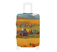 SyXIOP Pumpkin Scene Hill - Custodia elastica per valigie, antigraffio, adatta per bagagli da 45,7 a 81,7 cm, Collina Scena Di Zucca, L 26-28 in, Classico