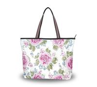 SyXIOP Retro Ancient Roses Peach tessuto di seta con cerniera borse per le donne estate pulcino borse per le donne Everyday & Travel, Retro Rose Antiche Pesca, Medium